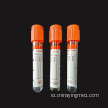 Tabung uji tabung antikoagulan serum cap bekuan oranye